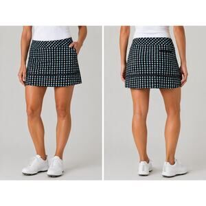 Greg Norman Women’s Golf Skort Size 16 Blue Black Geometric Print